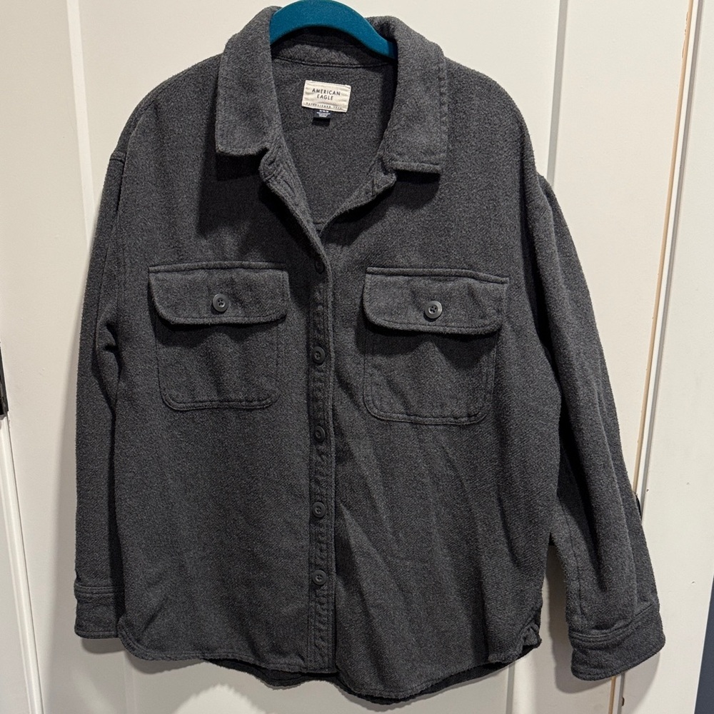 American Eagle Very Big Oversized Cotton Flannel Shirt Size Medium Fits Like XL - Picture 1 of 7
